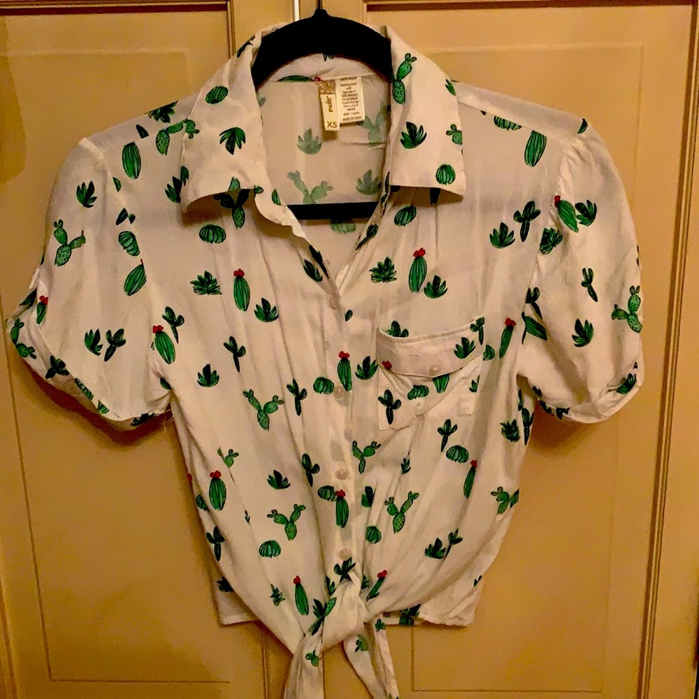 Succulent tie front top